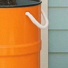 ミニドラム缶リメイクプランター（オレンジ）
の画像
