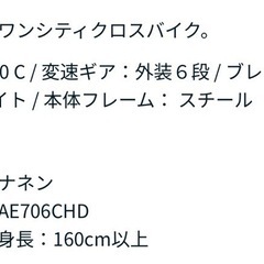シナネンサイクル　ＲＯＯＭクロス　７００Ｃ　外装６段変速の画像
