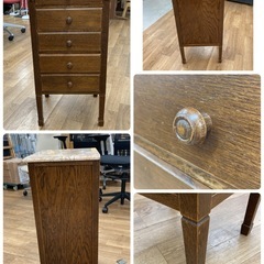 S219 ⭐ 昭和家具 コンソール 引出チェスト 電話台 レア 幅39cm USEDの画像