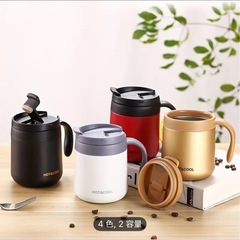 美品 保温マグカップ ステンレス断熱カップ　蓋付きの画像