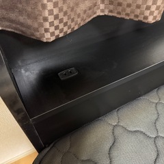 引き出し収納付きダブルベッド(2口コンセント有り)  　極厚マットレス付き の画像