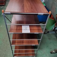 棚　スチールユニットシェルフ　中古品　木製棚板４段　③の画像