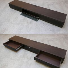 ≪zyt2506ジ≫ 美品 TVボード 幅240cm 奥行45cm 高さ25cm TV台/ローボード/ダークブラウン系/おしゃれ/シンプル/中古家具/宮城県仙台市 71009-01の画像