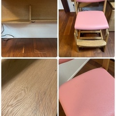 【訳あり破格】浜本工芸 学習机6点セット　皇室御用達の画像