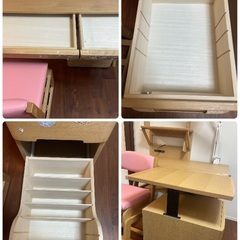 【訳あり破格】浜本工芸 学習机6点セット　皇室御用達の画像