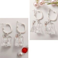 クリアキューブ/フープピアス（新品）の画像