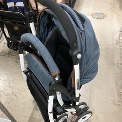 I2510-362 （株）西松屋チェーン Smart Angel ベビーカー デニム調生地 中古美品の画像