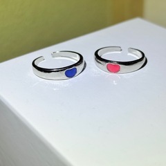 光リング ペア 青 ピンク セットの画像