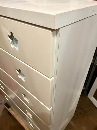 《売約済》アルファタカバ ポップスター 幅75cm5段タイプ パステルブルー 木製 完成品 日本製 キッズチェスト ベビーチェスト 子供用タンス チェスト タンス 子供部屋 収納 大容量収納 大川家具　スター デザイン ホワイト チェスト 6段 タンス 引き出し パステルカラー ガーリー 収納家具 カラフル 子供 部屋 こども 子ども 箪笥 整理箪笥