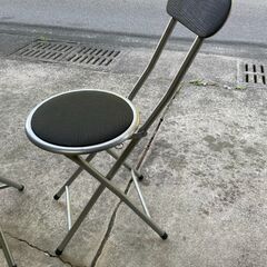 【リユースショップスパークル】背付き折りたたみパイプチェア固定ロック式(ブラック)　椅子　3点セット　ショーケン　配送設置可能♪の画像