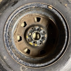 B-37 タイヤ 中古 BRIDGESTONE STUDLESS BLIZZAK VRX 175/70R13 鉄ホイール付きの画像