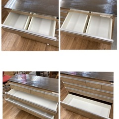 ジモティー限定価格！S717 ⭐ 昇光家具 キャスター付きキッチンカウンター 天板ステンレス 幅120.5cm USED の画像