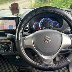 AA評価4点 スズキ スペーシアカスタムTS ターボ★総額29.8万円★車検付き 即日納車可能 アイスト 両側パワスラ 社外ナビ フルセグTV Bカメラ ETC 社外17インチ 機関良好 外観良好 修復歴なし！の画像