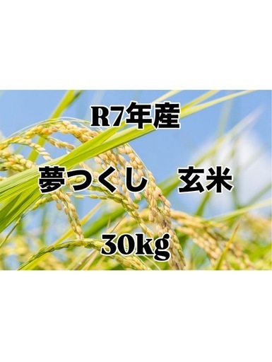 R7年産　新米　夢つくし　玄米　30kg