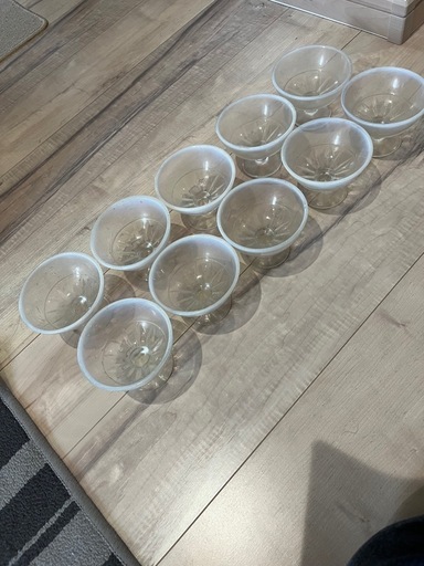 氷カップ　乳白色　レトロ