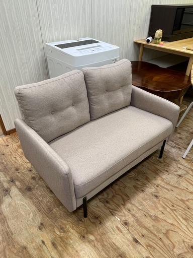 美品✨激安!! ニトリ コンパクトソファ DJ07 BE 布張り 2人掛け ラブソファ ベージュ