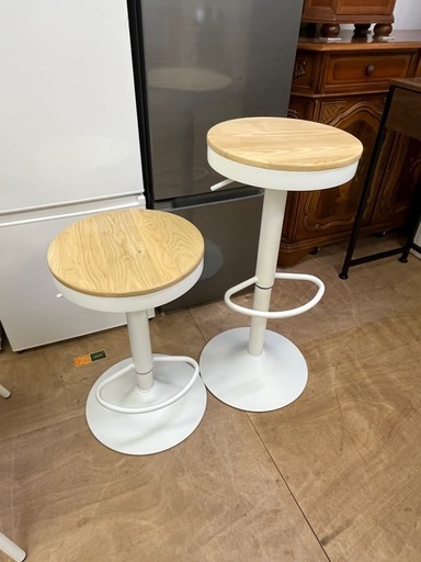 美品✨お得な2脚セット!! 激安!! カウンターチェア  バースツール 高さ調節可