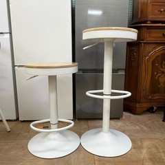 美品✨お得な2脚セット!! 激安!! カウンターチェア  バースツール 高さ調節可の画像
