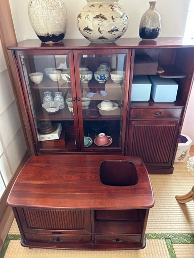 カリモク茶箪笥&ボットワゴン