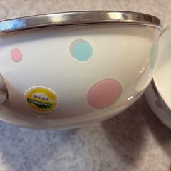 【未使用品】水玉模様♬ ホーロー片手鍋2個セットの画像