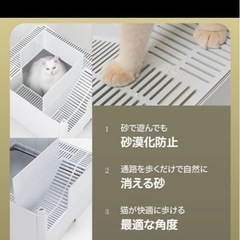 未使用　猫用トイレ ホワイト 砂飛散防止の画像
