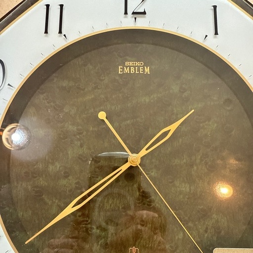 セイコー エンブレム SEIKO EMBLEM 八角形壁時計 掛時計 グリーン