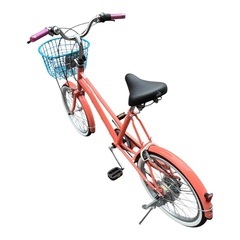 【美品・ほぼ新品】自転車 ママチャリ ミニベロ イノベーションファクトリー ミニ 20-O 20インチ  6段変速 サーモンピンクの画像