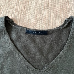 INGNI 薄手ニットセーター　カーキ　Mの画像