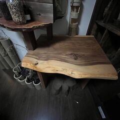天然木　一枚板テーブル　無垢材　小の画像