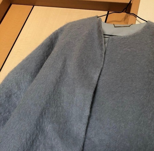 Mila Owen ロングコート グレー　ミラオーウェン　ノーカラー　モヘア