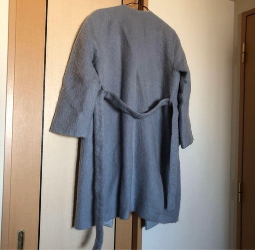 Mila Owen ロングコート グレー　ミラオーウェン　ノーカラー　モヘア