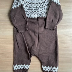 【美品】H&M ベビーロンパース　70 長袖　ニットの画像