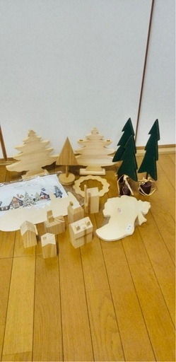 トールペイント　ハンドメイド　ハンドクラフト　手芸　白木　素材　木　家　リース　クリスマス