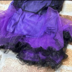 ハロウィン 仮装 子供 ワンピース 魔女 コスプレ パープル カチューシャの画像