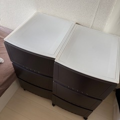 3段収納　キャスター付き　2セットの画像