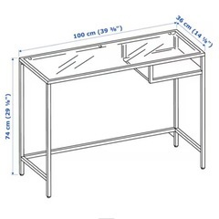 IKEA ガラス　机　棚　椅子の画像