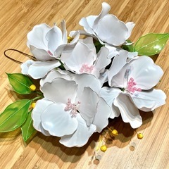 【ネット決済】アメリカンフラワー　リース　白バラの画像