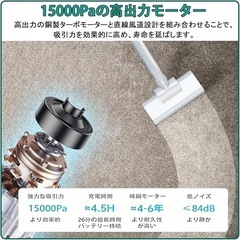 【技術革新モデル・2025新登場】掃除機 コードレス 15000pa超強力吸引の画像