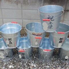 金属 ブリキ トタン バケツセット（その１）　８個セットの画像