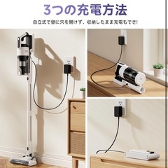 掃除機 コードレス 58kPa強力吸引　55分稼働 軽量 グリーンLED搭載の画像