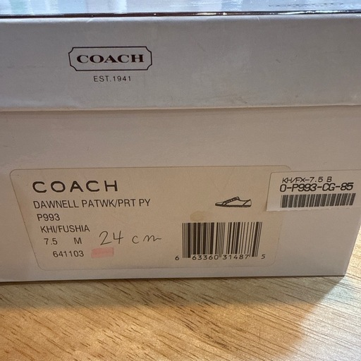 コーチ COACH ロゴ入りスニーカー ベージュ/ピンク スニーカー 24cm