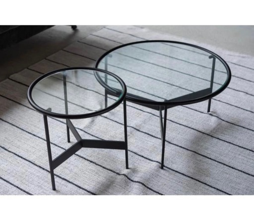 東谷のラウンドガラステーブルL（HIT-241）　ラウンドガラステーブルS（HIT-240）