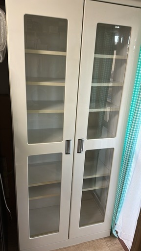 食器棚 キッチンボード ガラス扉 収納棚 ホワイト