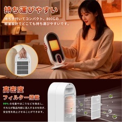 セラミックヒーター 小型 ヒーター 暖房器具 省エネ 速暖 大風量 コンパクトの画像
