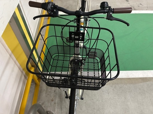 八王子駅周辺直接受け取り】シティサイクル クリーム色 前カゴ
