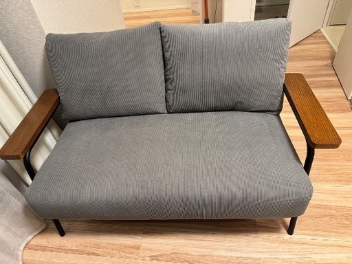 NIRTORI グレー コーデュロイ 2人掛けソファ