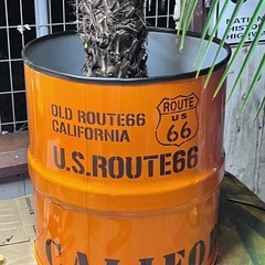 ミニドラム缶リメイクプランター（オレンジ）
の画像