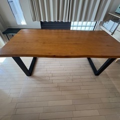 一枚板風ダイニングテーブル180cmの画像