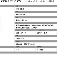 デリカd5（LDA-CV1W)用ヒッチメンバーの画像
