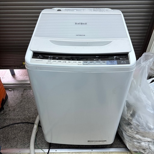 簡易清掃&洗濯槽クリーナー済★日立 全自動洗濯機 ビートウォッシュ 8kg ホワイト BW-V80A W